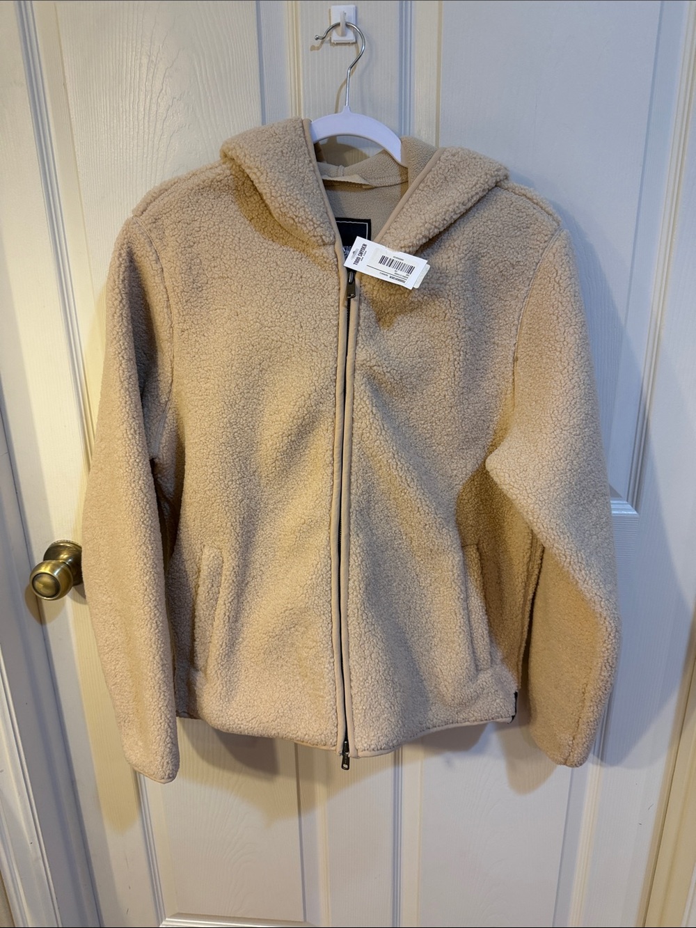 Todd Snyder Cream Sherpa Zip Up Hoodie.  Sz XS.  New